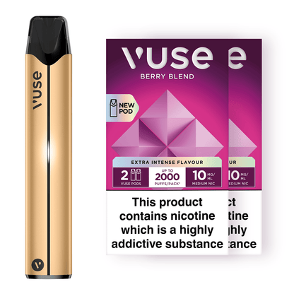 Vuse Pro Device Kit Gold & Vuse Pods v-Pro Bundle X2