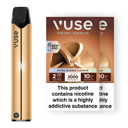 Vuse Pro Device Kit Gold & Vuse Pods v-Pro Bundle X2