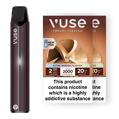 Vuse Pro Device Kit Black & Vuse Pods v-Pro Bundle X2