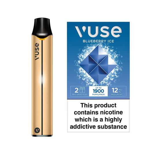 The image features a '10 Motives' blueberry ice flavored disposable e-cigarette, displaying "Nicotine 12mg" against a clear, icy backdrop, suggesting cool, blueberry flavor.